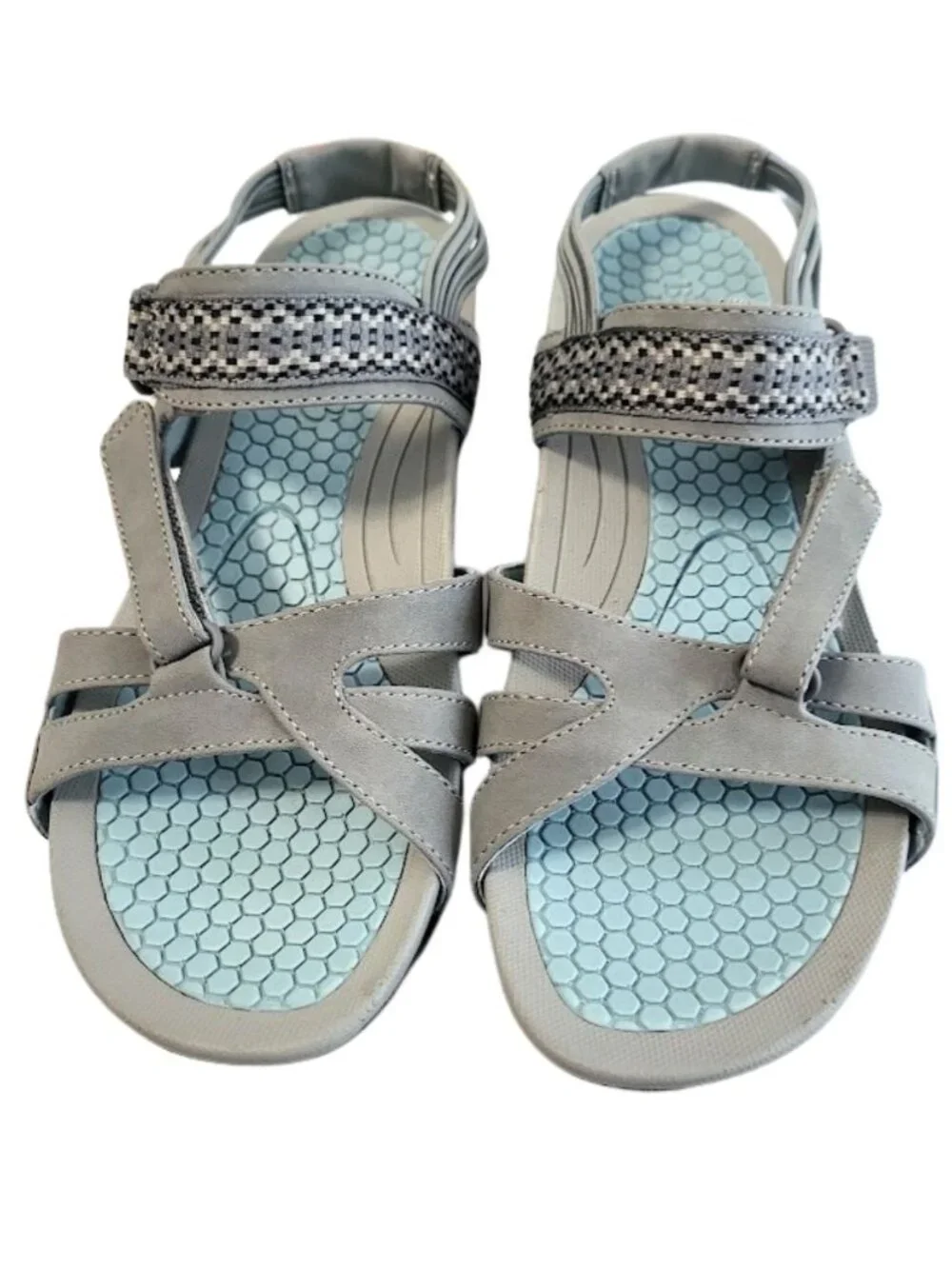 BARE TRAPS Light Blue & Gray Dalton Sandals - Women's 7.5